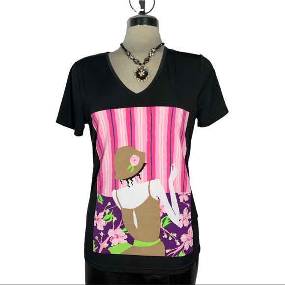 Peter Nygard Embellish Black Top Size S - Picture 5 of 8